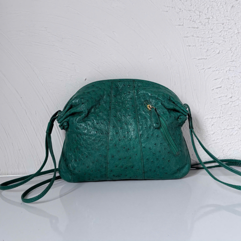 Vintage Ostrich Leather Dumpling Bag