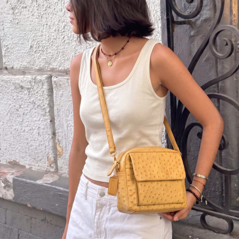 Ostrich Crossbody Bag 