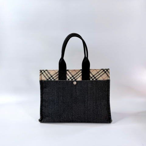 Burberry Denim Nova Check Tote Bag