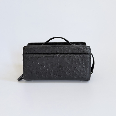  Extra Pocket L19 Ostrich Leather Handbag