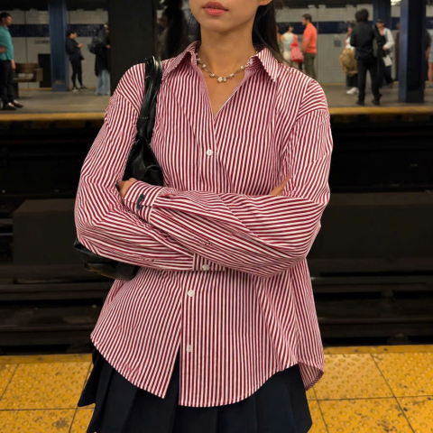 Polo Ralph Lauren Oxford Striped Red Shirt