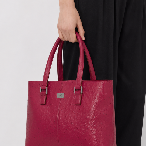 Mario Rozzrtty Ostrich Leather Tote Bag 