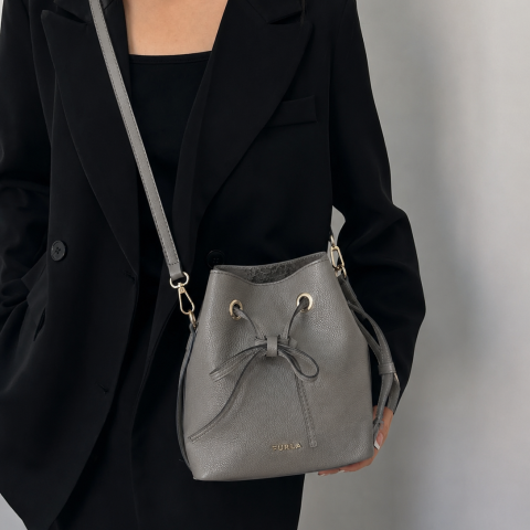 FURLA Leather Bucket Shoulder Bag