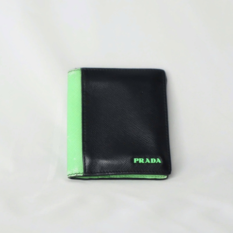 Prada Neon Green Compact Wallet