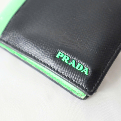 Prada Neon Green Compact Wallet