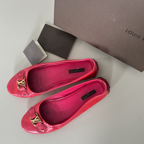 Louis Vuitton Pink Patent Leather Ballet Flats