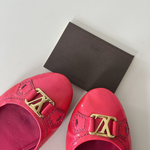Louis Vuitton Pink Patent Leather Ballet Flats
