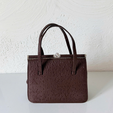 Ostrich Leather Vintage  Handbag