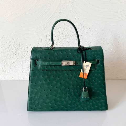 Ostrich Leather Kelly  Handbag