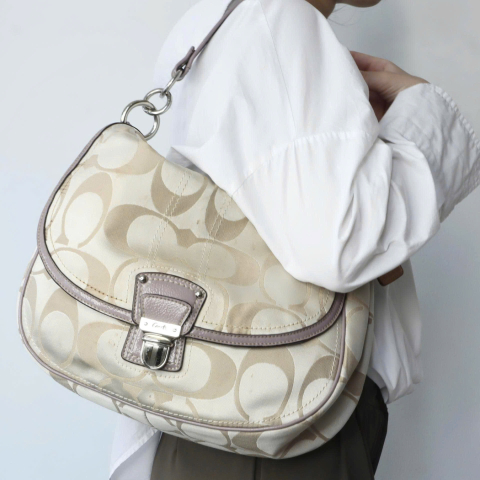 Coach Signature Monogram Flap Bag