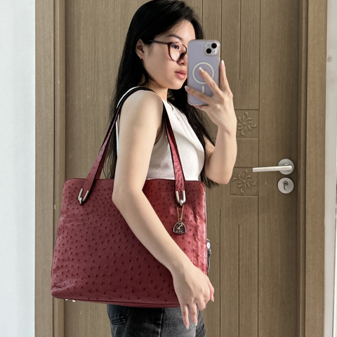 Osttich Leather Handbag