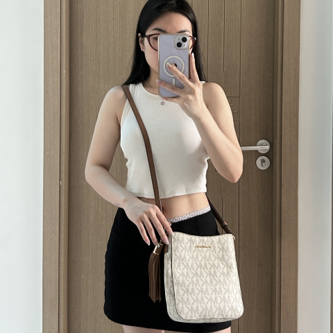 Michael Kors White Canvas Bag