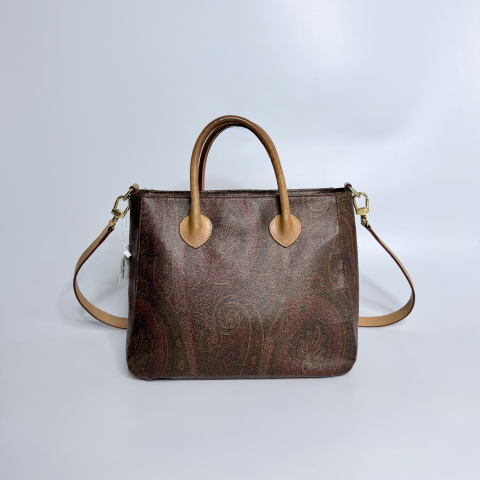 Etro Paisley Coated Canvas Tote Bag