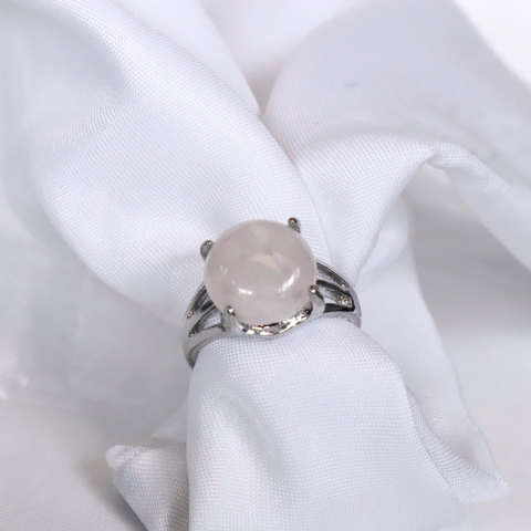 Rose Quartz Crystal Ring