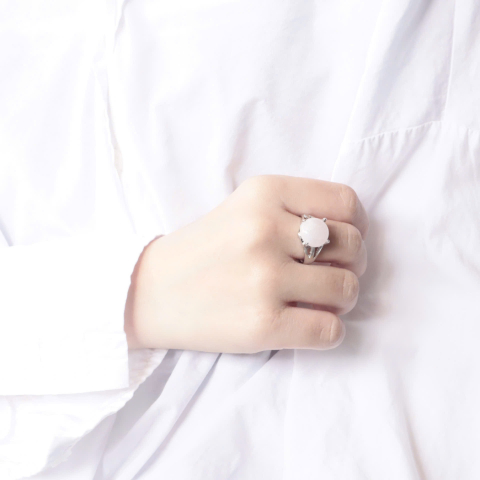 Rose Quartz Crystal Ring