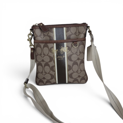 Coach Dark Brown Beige Bag