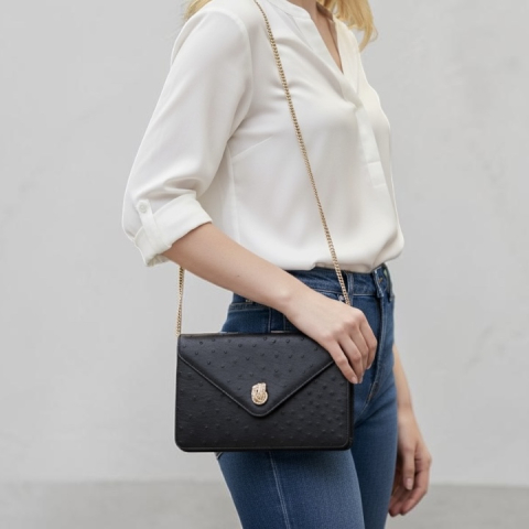 Genuine Ostrich Handbag