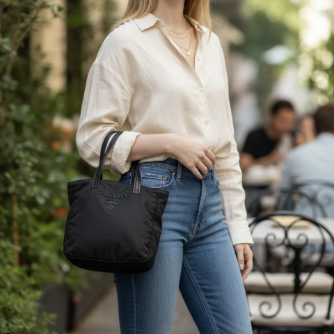 Prada Handbag Nylon Black