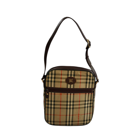 Burberrys Haymarket Check Canvas Messenger Bag