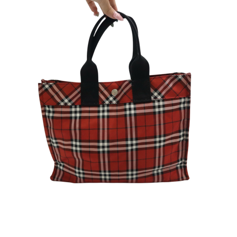 Burberry Blue Label Red Nova Check Tote Bag