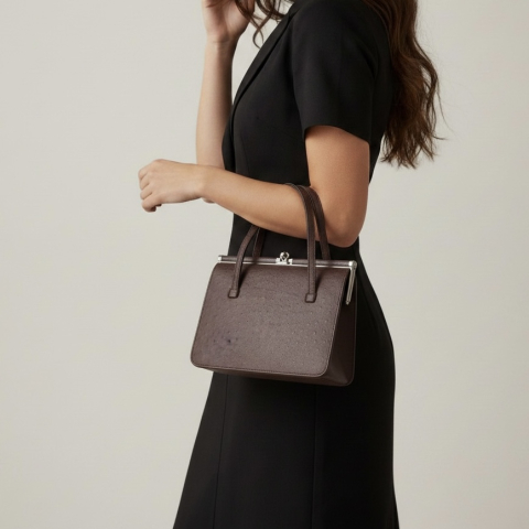 Ostrich Leather Vintage  Handbag