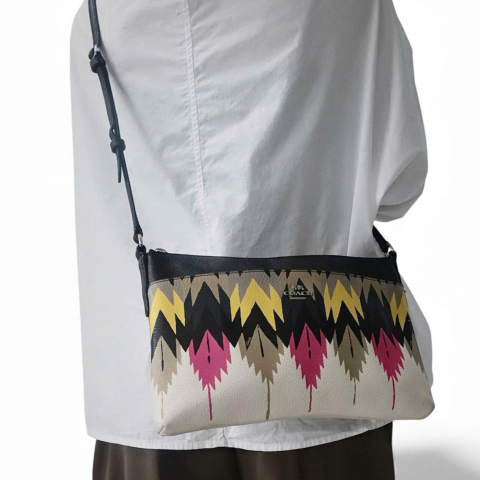 Coach Purse Multi Color With Adjustable Strap 