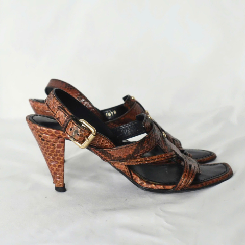  Snakeskin Heels Louis Vuitton Shoes 35