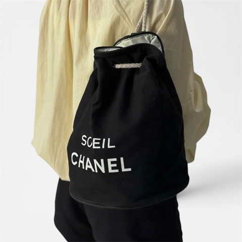 Chanel Soleil Canvas Drawstring Bucket Bag