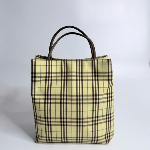 Burberry London Yellow Nova Check Vertical Tote Bag