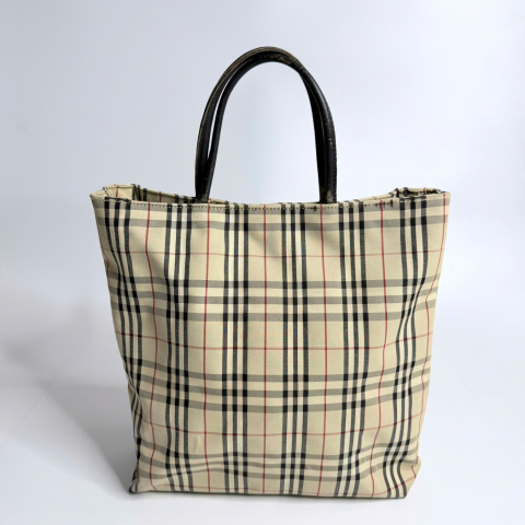 Burberry Haymarket Check Boat Shaped Tote Bag